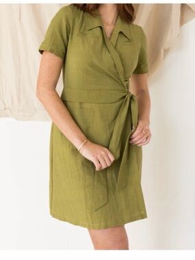 ABLE NWT AMY WRAP MINI DRESS FERN-L